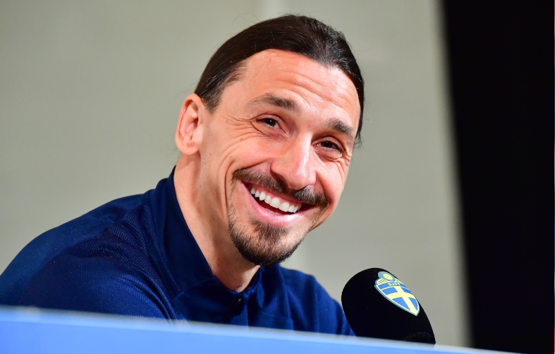 Zlatan Ibrahimovic at a press conference