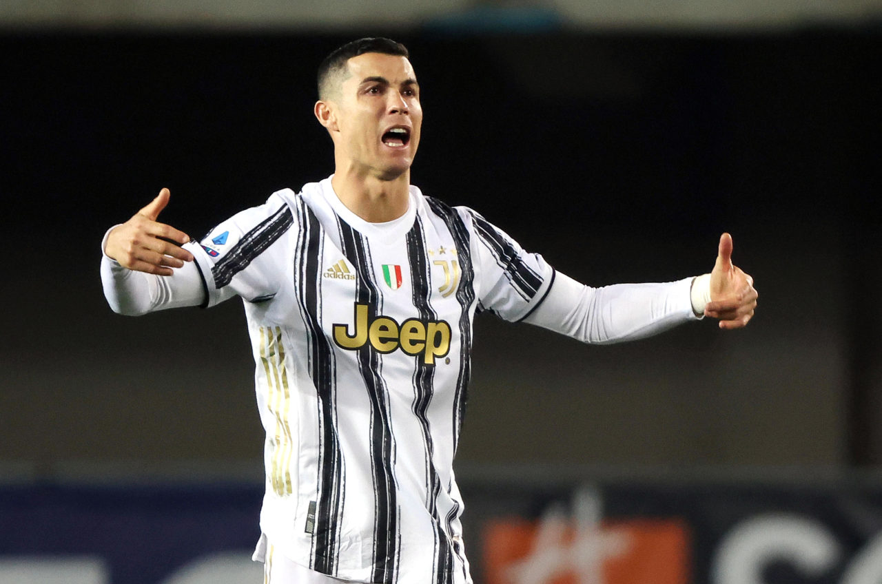 Cristiano Ronaldo gestures during a game against Verona