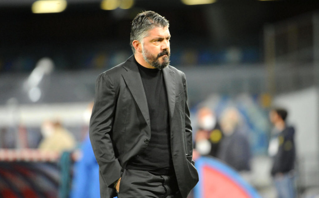 Former Napoli coach Gennaro Gattuso looks disappointed