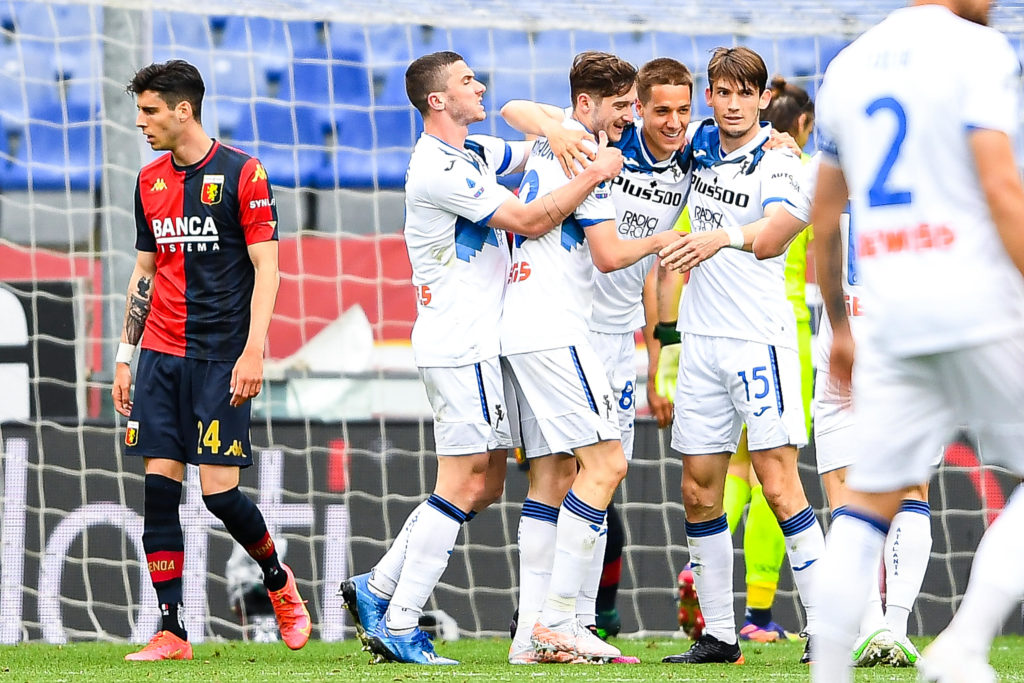 Atalanta celebrate during the win over Genoa