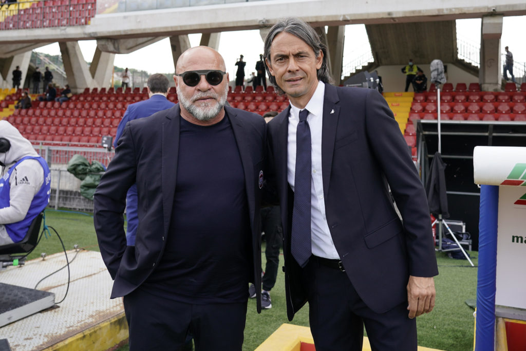 Crotone coach Serse Cosmi and Benevento counterpart Pippo Inzaghi