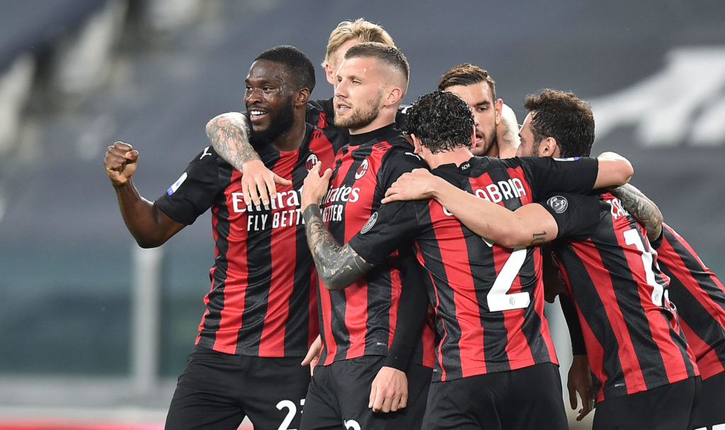 Milan players celebrate