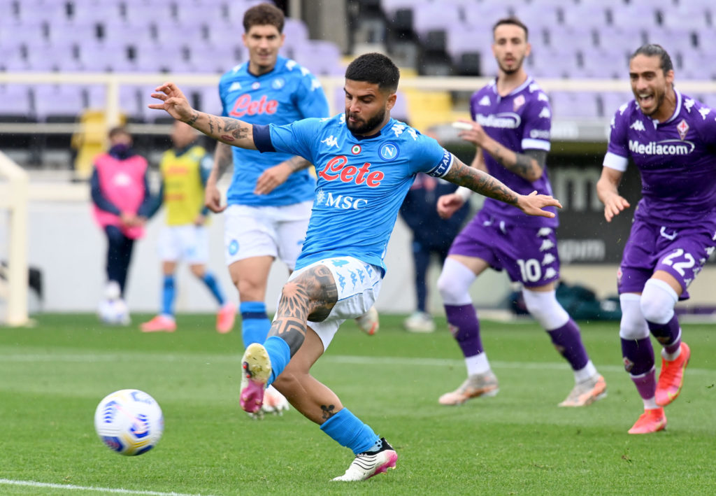 Lorenzo Insigne scores for Napoli against Fiorentina