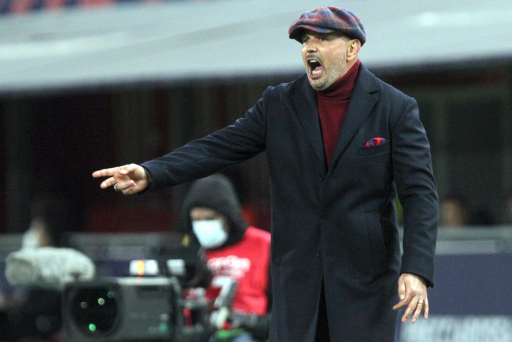 Bologna coach Sinisa Mihajlovic gestures on the touchline
