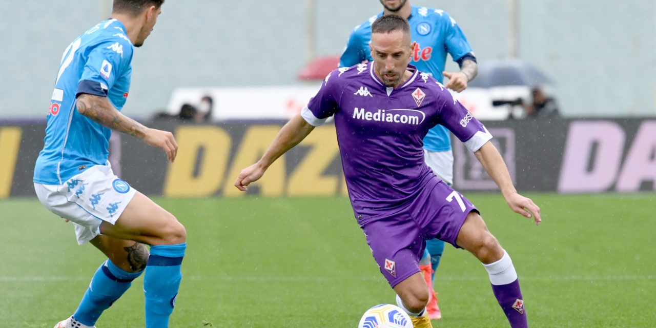 Franck Ribery in action for Fiorentina against Napoli