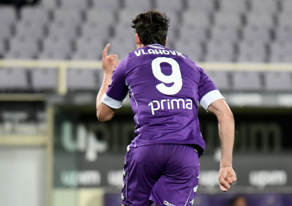 Fiorentina's Dusan Vlahovic celebrates