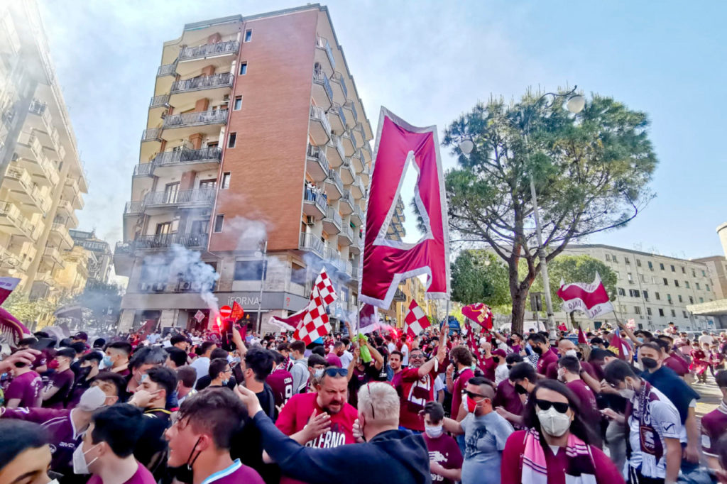 Salernitana fans celebrate promotion