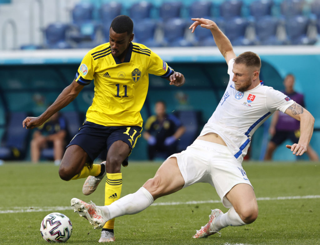 Slovakia defender Milan Skriniar against Sweden