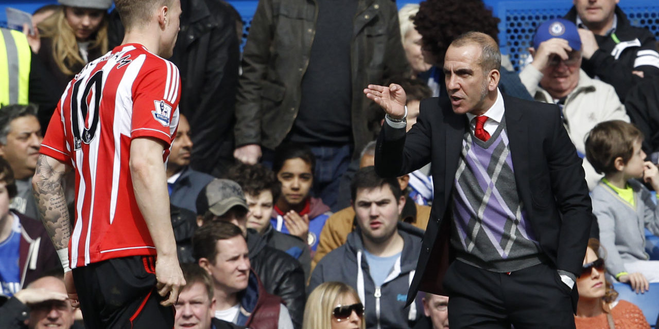 epa03652972 New Sunderland manager Paolo Di Canio reacts during the English Premier League soccer match between Chelsea FC and Sunderland at Stamford Bridge stadium, in London, Britain, 07 April 2013. EPA/TAL COHEN DataCo terms and conditions apply https://www.epa.eu/downloads/DataCo-TCs.pdf