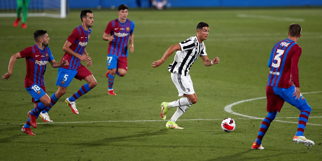 Cristiano Ronaldo in pre-season action for Juventus against Barcelona