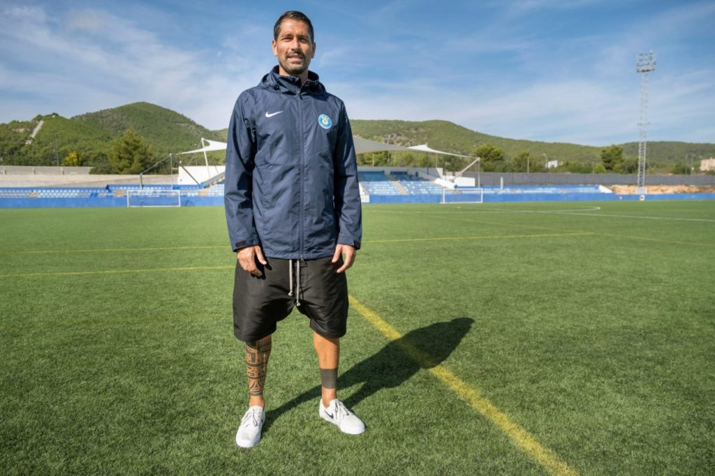 epa07129867 Italian striker Marco Borriello, former Serie A player, UEFA Champions League winner and Spanish soccer team UD Ibiza's new player poses during an interview with Spanish international news Agency Efe in Ibiza, Spain, 29 October 2018. EPA-EFE/Sergio G. Canizares