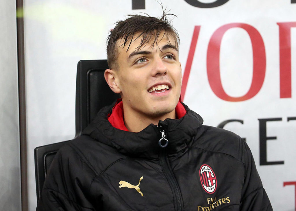 epa08313001 (FILE) - Milan's Daniel Maldini, son of former Milan's player Paolo Maldini, sits on the bench during the Italian Serie A soccer match between AC Milan and SSC Napoli at Giuseppe Meazza stadium in Milan, Italy, 23 November 2019 (reissued on 22 March 2020). According to a statement by AC Milan, Milan's sports director, former Italian defender Paolo Maldini and his son Daniel, who plays for the same club, tested positive for the COVID-19 coronavirus. EPA-EFE/MATTEO BAZZI