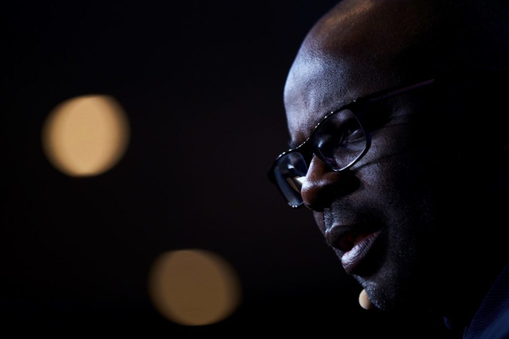 epa07468856 French former soccer player Lilian Thuram speaks during the presentation of the initiative 'Getting into the Game' in Barcelona, Spain, 28 March 2019. 'Getting into the Game' was launched in 2017 by FC Barcelona Foundation and Unicef to analyse the key factors of sports activities to optimize the impact of them in the life of children and youngsters. EPA-EFE/ALEJANDRO GARCIA