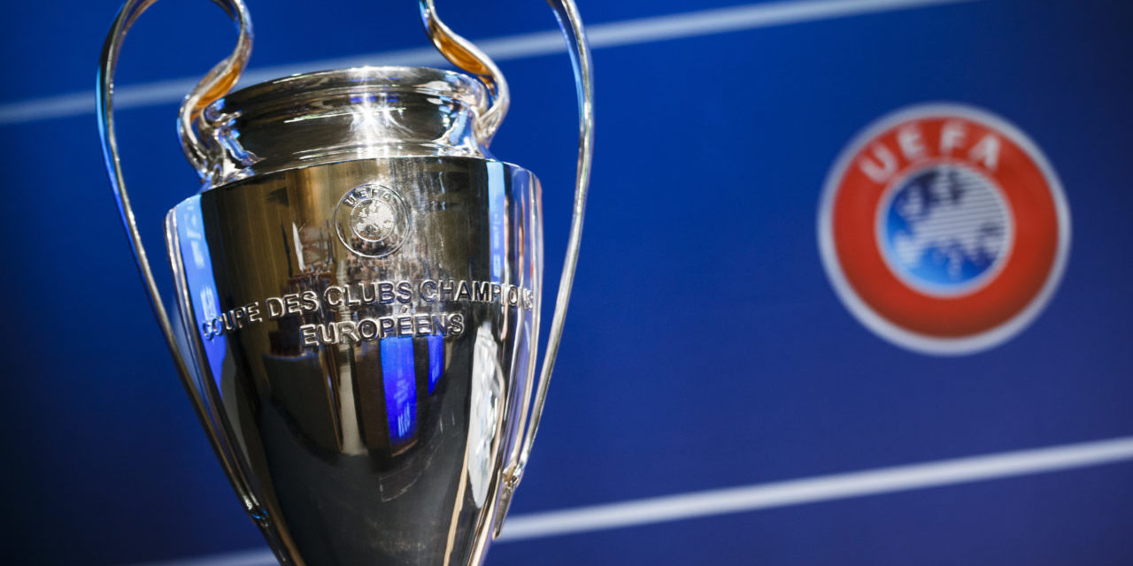 epa08301242 (FILE) - The Champions League trophy on display during the draw of the first two qualifying rounds of the UEFA Champions League 2015/16 at the UEFA Headquarters in Nyon, Switzerland, 22 June 2015 (re-issued 17 March 2020). The UEFA released on 17 March 2020 saying 'All UEFA competitions and matches (including friendlies) for clubs and national teams for both men and women have been put on hold until further notice'. The UEFA EURO 2020 has been postponed to 2021 amid the coronavirus COVID-19 pandemic. EPA-EFE/VALENTIN FLAURAUD