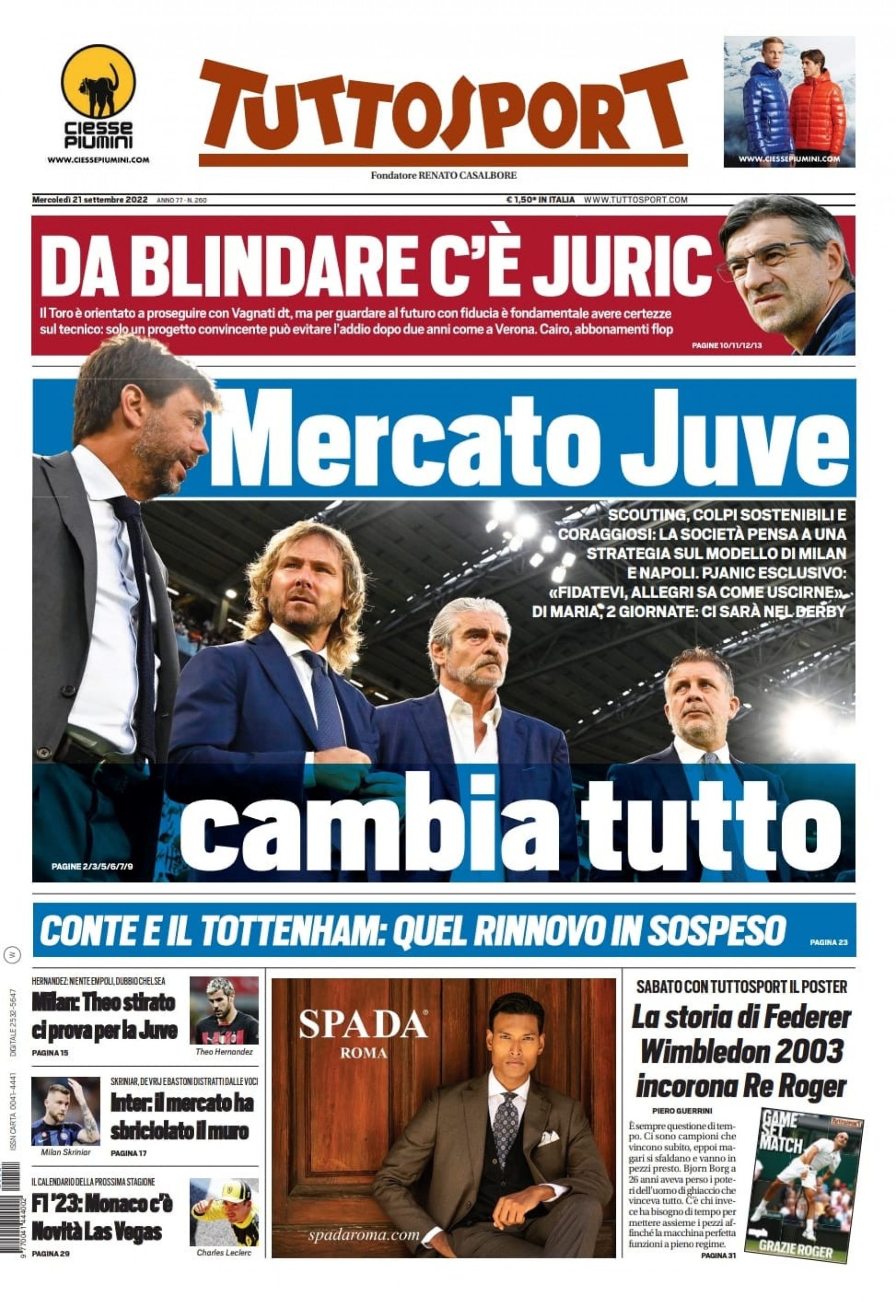 Today’s Papers – Inter And Juve Divide Italy, Kalulu Believes In Milan ...