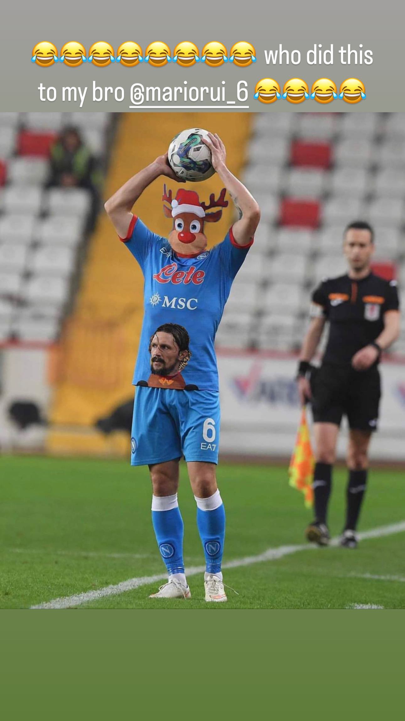 Osimhen trolls Mario Rui wearing Napoli Christmas kit - picture ...