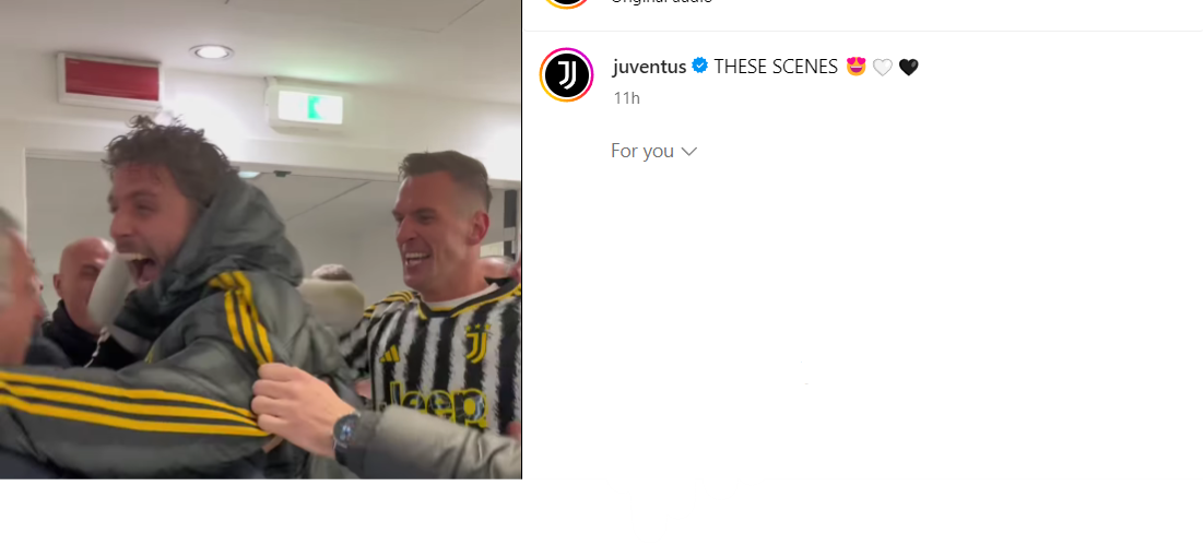 Video: How Juventus players celebrated win over Roma inside dressing room