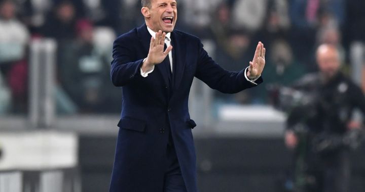 TURIN, ITALY - JANUARY 16: Massimiliano Allegri, Head Coach of Juventus, gestures during the Serie A TIM match between Juventus and US Sassuolo - Serie A TIM at on January 16, 2024 in Turin, Italy. (Photo by Valerio Pennicino/Getty Images)