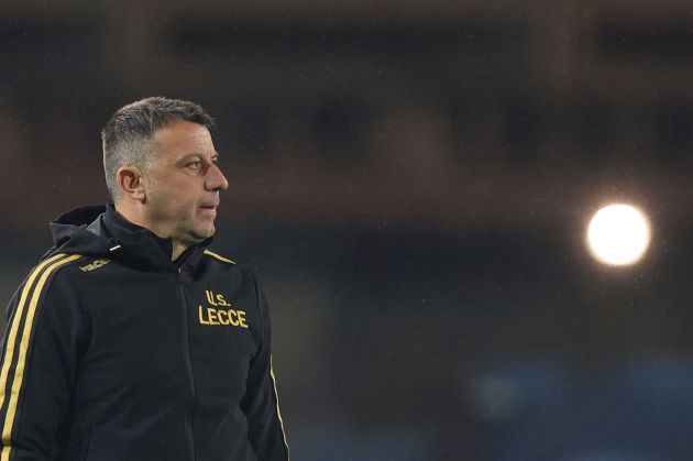 EMPOLI, ITALY - DECEMBER 11: Head coach Roberto D'Aversa manager of US Lecce looks on during the Serie A TIM match between Empoli FC and US Lecce at Stadio Carlo Castellani on December 11, 2023 in Empoli, Italy. (Photo by Gabriele Maltinti/Getty Images)