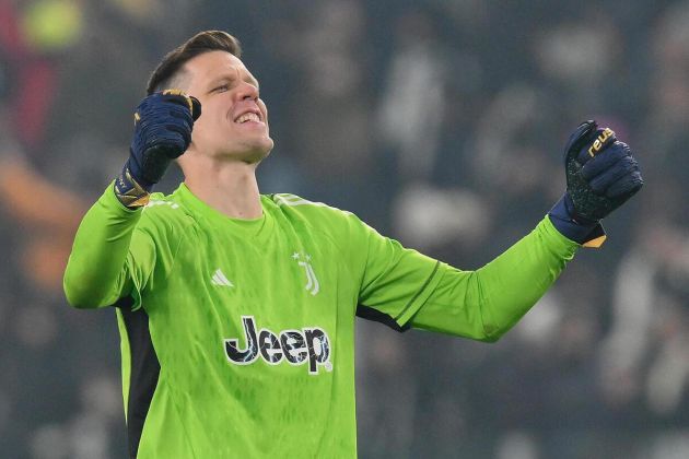 epa11018253 Juventus' Wojciech Szczesny celebrates during the Italian Serie A soccer match Juventus FC vs SSC Napoli at the Allianz Stadium in Turin, Italy, 08 December 2023. EPA-EFE/ALESSANDRO DI MARCO