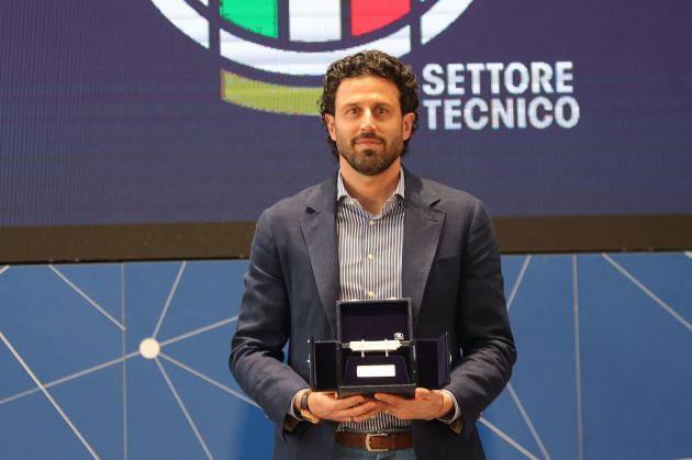FLORENCE, ITALY - JANUARY 29: Fabio Grosso during the "Panchina D'Oro" award season 2022/2023 at Centro Tecnico Federale di Coverciano on January 29, 2024 in Florence, Italy. (Photo by Gabriele Maltinti/Getty Images)