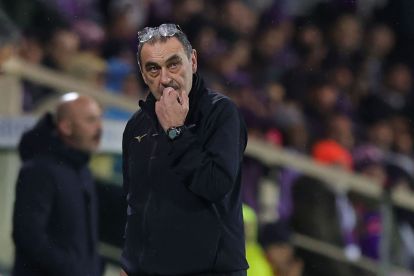 FLORENCE, ITALY - FEBRUARY 26: Maurizio Sarri manager of SS Lazio looks on during the Serie A TIM match between ACF Fiorentina and SS Lazio at Stadio Artemio Franchi on February 26, 2024 in Florence, Italy. (Photo by Gabriele Maltinti/Getty Images)