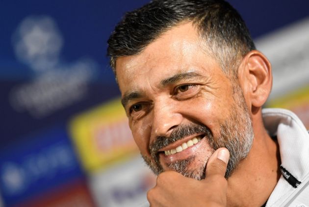 FC Porto coach Sergio Conceicao reacts as he addresses a press conference at the Dragao Stadium in Porto, on September 12, 2022, on the eve of the UEFA Champions League, Group B, first leg football match between FC Porto and Club Brugge. (Photo by MIGUEL RIOPA / AFP) (Photo by MIGUEL RIOPA/AFP via Getty Images)