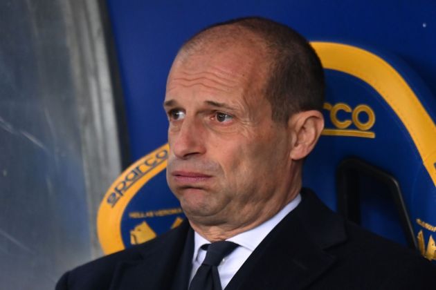 VERONA, ITALY - FEBRUARY 17: Head Coach Massimiliano Allegri of Juventus during the Serie A TIM match between Hellas Verona FC and Juventus - Serie A TIM at Stadio Marcantonio Bentegodi on February 17, 2024 in Verona, Italy. (Photo by Alessandro Sabattini/Getty Images)