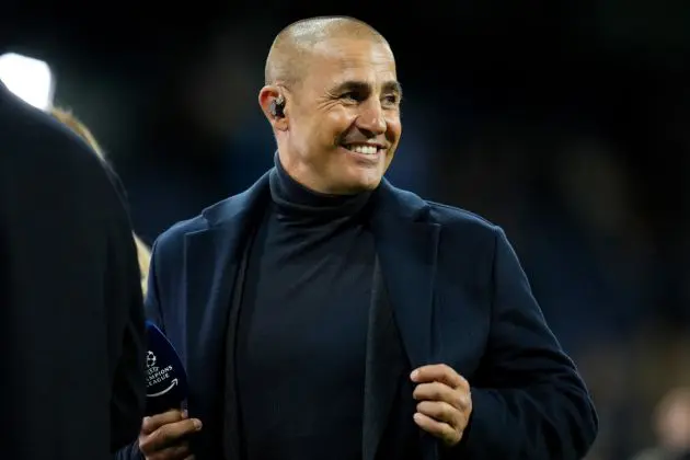 MADRID, SPAIN - NOVEMBER 29: Former player Fabio Cannavaro reacts prior to the UEFA Champions League match between Real Madrid and SSC Napoli at Estadio Santiago Bernabeu on November 29, 2023 in Madrid, Spain. (Photo by Angel Martinez/Getty Images)