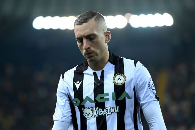 UDINE, ITALY - FEBRUARY 20: Gerard Deulofeu of Udinese Calcio looks on during the Serie A match between Udinese Calcio and SS Lazio at Dacia Arena on February 20, 2022 in Udine, Italy. (Photo by Alessandro Sabattini/Getty Images)