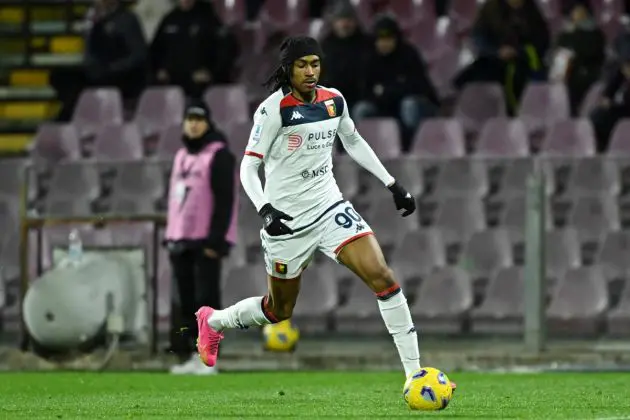 SALERNO, ITALY - JANUARY 21: Djed Spence of Genoa CFC during the Serie A TIM match between US Salernitana and Genoa CFC - Serie A TIM at Stadio Arechi on January 21, 2024 in Salerno, Italy. (Photo by Francesco Pecoraro/Getty Images)