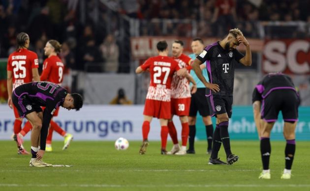 Bayern Munich after surprise 2-2 draw against Freiburg in Bundesliga.