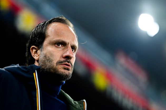 GENOA, ITALY - FEBRUARY 24: Alberto Gilardino, head coach of Genoa, looks on prior to kick-off in the Serie A TIM match between Genoa CFC and Udinese Calcio at Stadio Luigi Ferraris on February 24, 2024 in Genoa, Italy. (Photo by Simone Arveda/Getty Images)