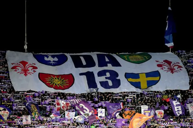 FLORENCE, ITALY - MARCH 04:ACF Fiorentina fans in memory of late player Davide Astori during the Serie A match between ACF Fiorentina and AC MIlan at Stadio Artemio Franchi on March 04, 2023 in Florence, Italy. (Photo by Alessandro Sabattini/Getty Images)