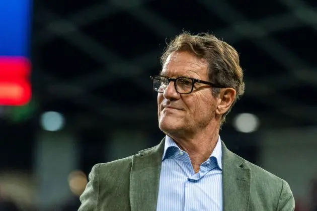LJUBLJANA, SLOVENIA - SEPTEMBER 15: Fabio Capello of Italy managing the Red Team during a charity match for the Slovenian flood victims on September 15, 2023 in Ljubljana, Slovenia. In August 2023 major floods occurred in two-thirds of the Slovenian territory due to heavy rain. Deemed as the worst natural disaster of the country. (Photo by Jurij Kodrun/Getty Images)