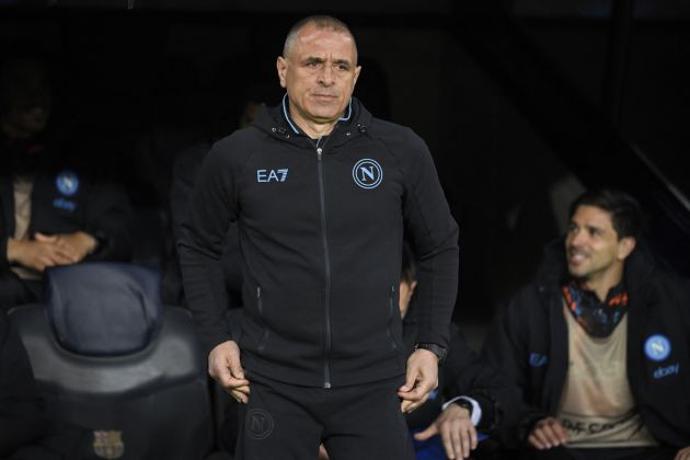Napoli's Italian headcoach Francesco Calzona is pictured ahead of the UEFA Champions League last 16 second leg football match between FC Barcelona and SSC Napoli at the Estadi Olimpic Lluis Companys in Barcelona on March 12, 2024. (Photo by Josep LAGO / AFP) (Photo by JOSEP LAGO/AFP via Getty Images)