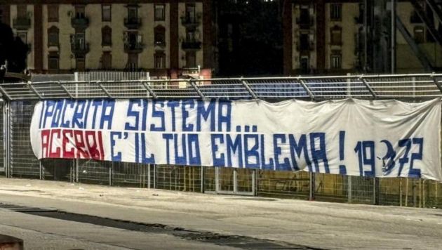 Napoli banner criticising Acerbi decision after Juan Jesus racist remarks allegations