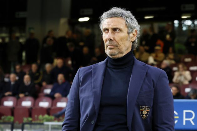 SALERNO, ITALY - MARCH 16: Luca Gotti US Lecce head coach before the Serie A TIM match between US Salernitana and US Lecce at Stadio Arechi on March 16, 2024 in Salerno, Italy. (Photo by Francesco Pecoraro/Getty Images)