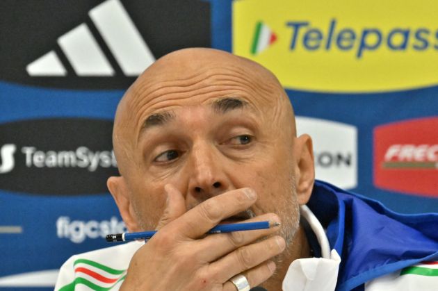 Italy's national football team head coach Luciano Spalletti gestures during a press conference at Giulio-Onesti sport center, in Rome on March 18, 2024, ahead of Italy's international friendly football match against Venezuela. (Photo by Alberto PIZZOLI / AFP) (Photo by ALBERTO PIZZOLI/AFP via Getty Images) Euro 2024