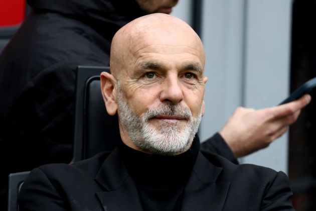 MILAN, ITALY - MARCH 10: Stefano Pioli, Head Coach of AC Milan, looks on prior to the Serie A TIM match between AC Milan and Empoli FC - Serie A TIM at Stadio Giuseppe Meazza on March 10, 2024 in Milan, Italy. (Photo by Marco Luzzani/Getty Images)