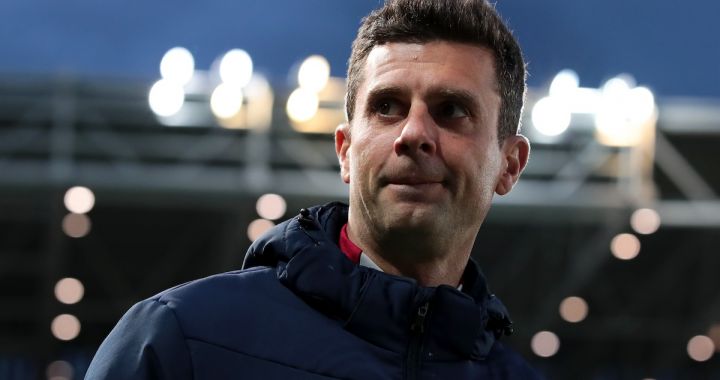 BERGAMO, ITALY - MARCH 03: Thiago Motta, Head Coach of Bologna FC, looks on during the Serie A TIM match between Atalanta BC and Bologna FC - Serie A TIM at Gewiss Stadium on March 03, 2024 in Bergamo, Italy. (Photo by Emilio Andreoli/Getty Images)