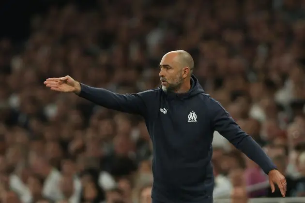 Marseille head coach Igor Tudor reacts during the UEFA Champions League Group D football match between Tottenham and Olympique de Marseille, at the Tottenham Hotspur Stadium, in London, on September 7, 2022. (Photo by Adrian DENNIS / AFP) (Photo by ADRIAN DENNIS/AFP via Getty Images)