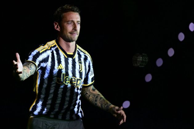 Juventus former football player Claudio Marchisio takes part in the "Together, a Black & White Show" event, the first Juventus party dedicated to all its fans, at the Pala Alpitour in Turin, on October 10, 2023. (Photo by MARCO BERTORELLO / AFP) (Photo by MARCO BERTORELLO/AFP via Getty Images)
