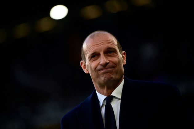 Juventus Coach Massimiliano Allegri looks on during the Italian Serie A football match between Juventus and Atalanta at the Allianz Stadium in Turin on March 10, 2024. (Photo by MARCO BERTORELLO / AFP) (Photo by MARCO BERTORELLO/AFP via Getty Images)