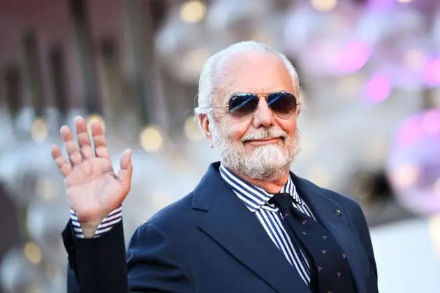 Napoli president Aurelio De Laurentiis arrives for the screening of the film "Freaks Out" presented in competition on September 8, 2021 during the 78th Venice Film Festival at Venice Lido. (Photo by Marco BERTORELLO / AFP) (Photo by MARCO BERTORELLO/AFP via Getty Images)
