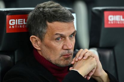 UDINE, ITALY - MARCH 18: Paolo Maldini, Technical Director of AC Milan, looks on prior to the Serie A match between Udinese Calcio and AC Milan at Dacia Arena on March 18, 2023 in Udine, Italy. (Photo by Alessandro Sabattini/Getty Images)