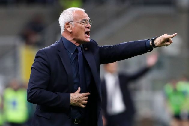 MILAN, ITALY - APRIL 14: Claudio Ranieri, Head Coach of Cagliari Calcio, reacts during the Serie A TIM match between FC Internazionale and Cagliari at Stadio Giuseppe Meazza on April 14, 2024 in Milan, Italy. (Photo by Marco Luzzani/Getty Images)