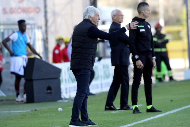 CAGLIARI, ITALY - APRIL 07: Atalanta's coach Gian Piero Gasperini reacts during the Serie A TIM match between Cagliari and Atalanta BC - Serie A TIM at Sardegna Arena on April 07, 2024 in Cagliari, Italy. (Photo by Enrico Locci/Getty Images) (Photo by Enrico Locci/Getty Images)