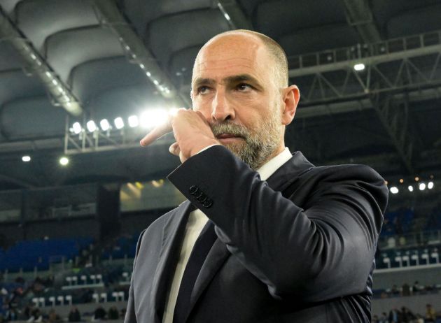 ROME, ITALY - APRIL 27: Igor Tudor head coach of SS Lazio gestures during the Serie A TIM match between SS Lazio and Hellas Verona FC at Stadio Olimpico on April 27, 2024 in Rome, Italy. (Photo by Silvia Lore/Getty Images)
