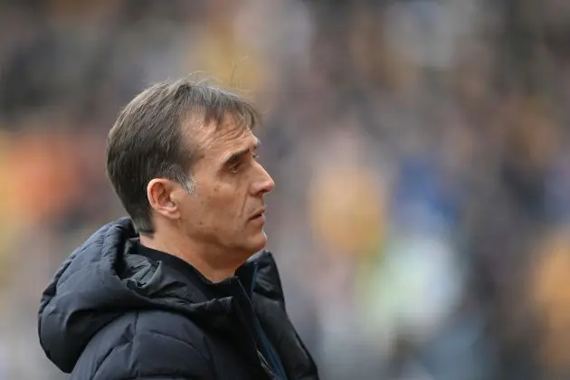Milan link WOLVERHAMPTON, ENGLAND - MAY 06: Julen Lopetegui, Manager of Wolverhampton Wanderers, looks on prior to the Premier League match between Wolverhampton Wanderers and Aston Villa at Molineux on May 06, 2023 in Wolverhampton, England. (Photo by Michael Regan/Getty Images)